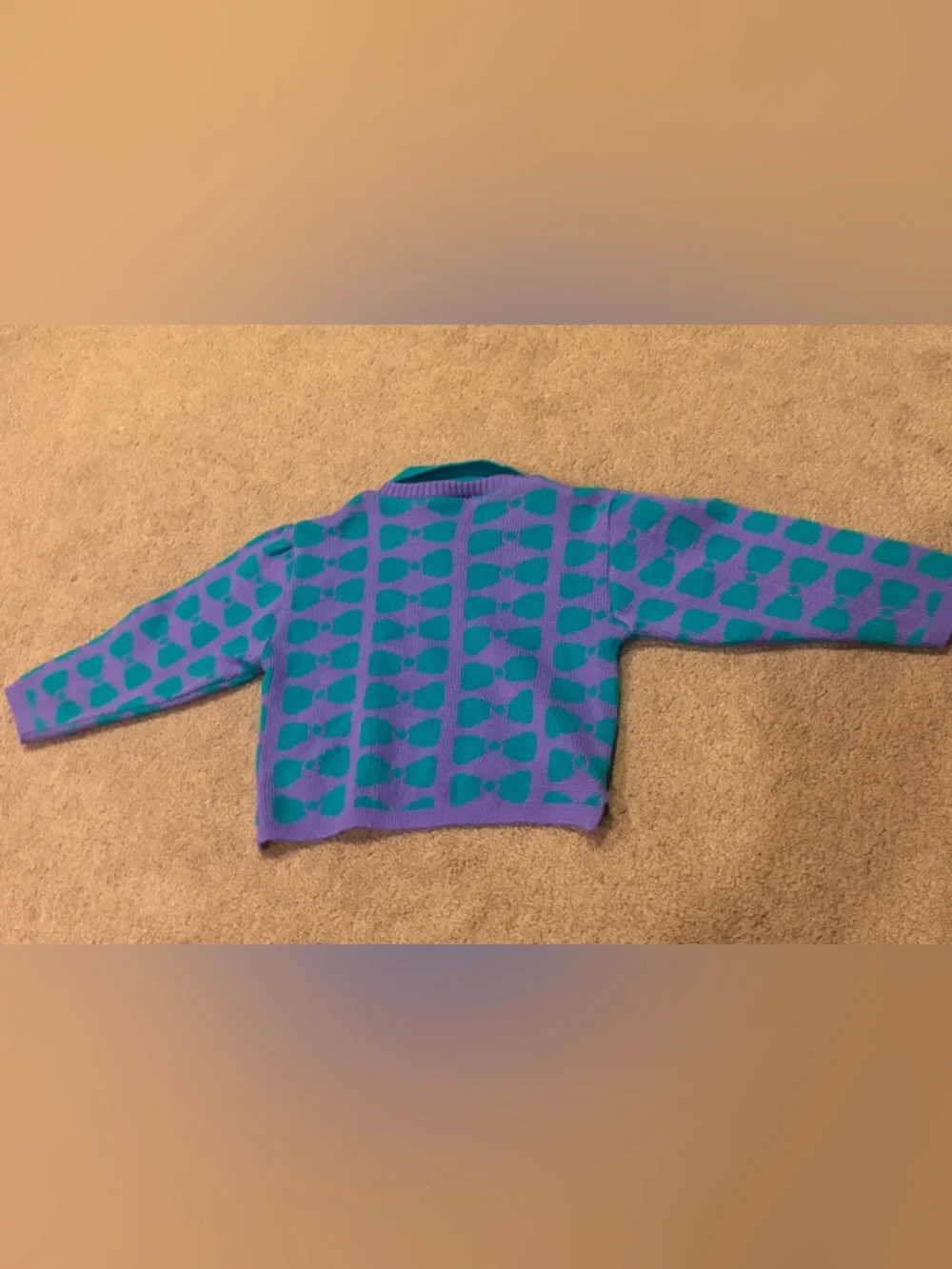 Images Vintage Bow Pattern Long Sleeve Kids Long Sleeve Pullover Sweater Top